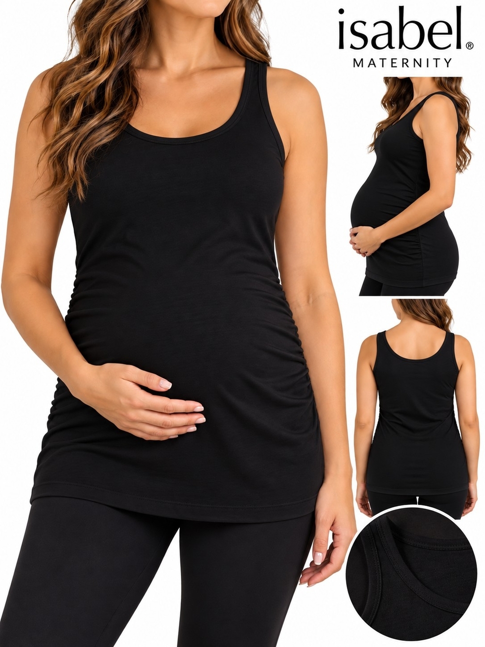 Isabel Maternity by Ingrid & Isabel Black Scoop Neck Sleeveless Tank